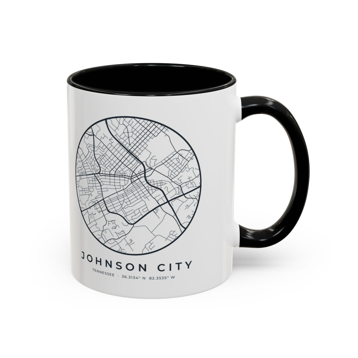 Johnson City Street Map Accent Mug
