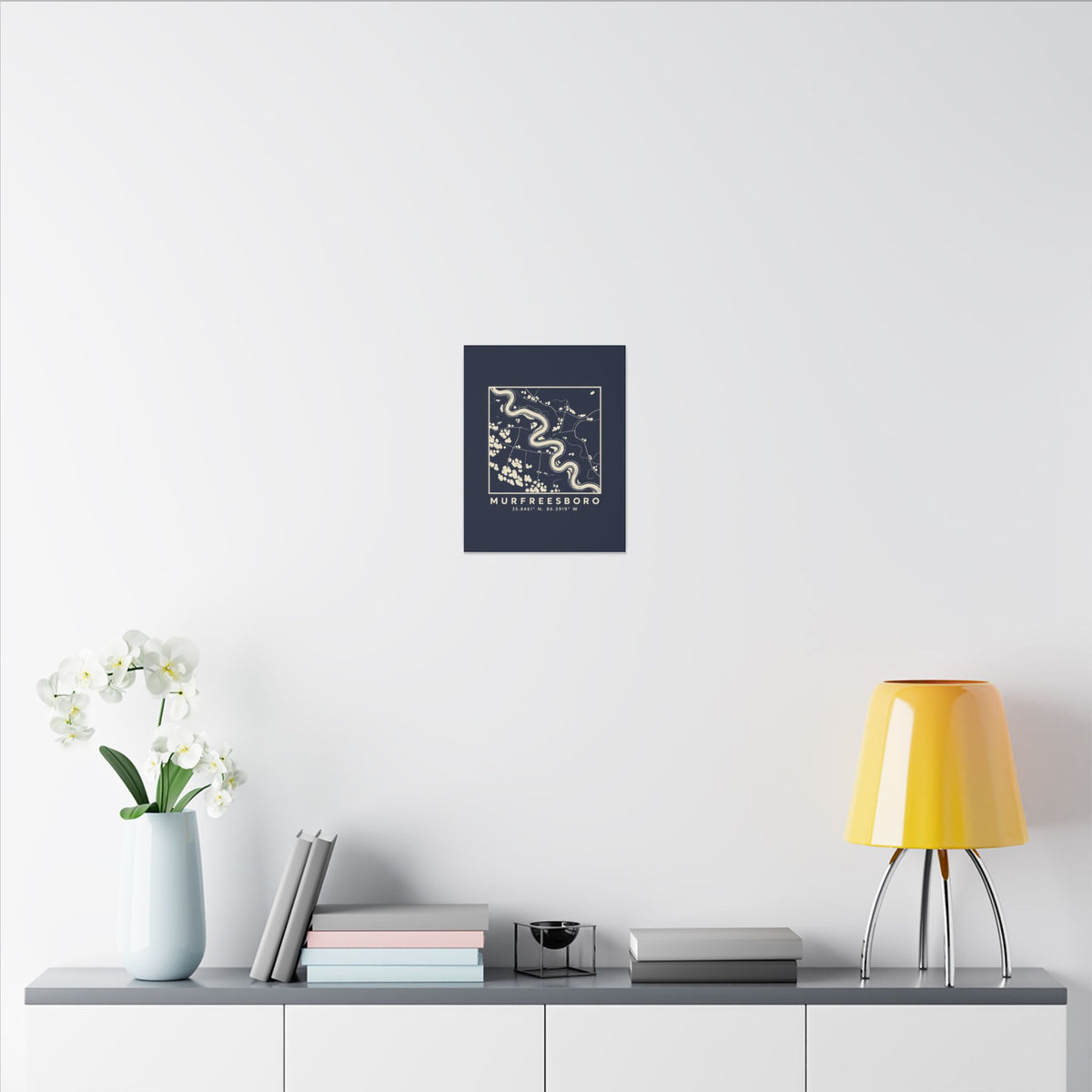 Murfreesboro Topo Map Canvas Print (Navy)