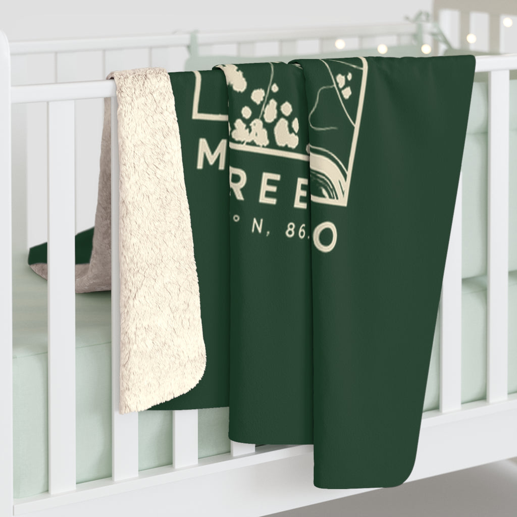 Murfreesboro Topo Map Sherpa Blanket (Forest Green)