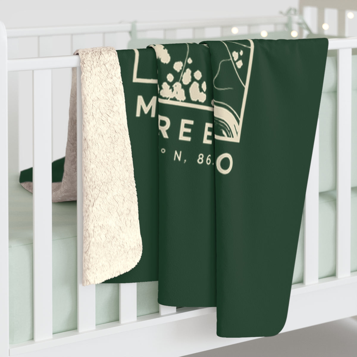 Murfreesboro Topo Map Sherpa Blanket (Forest Green)