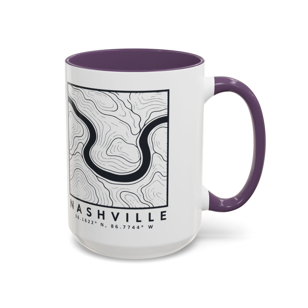 Nashville Topo Map Accent Mug
