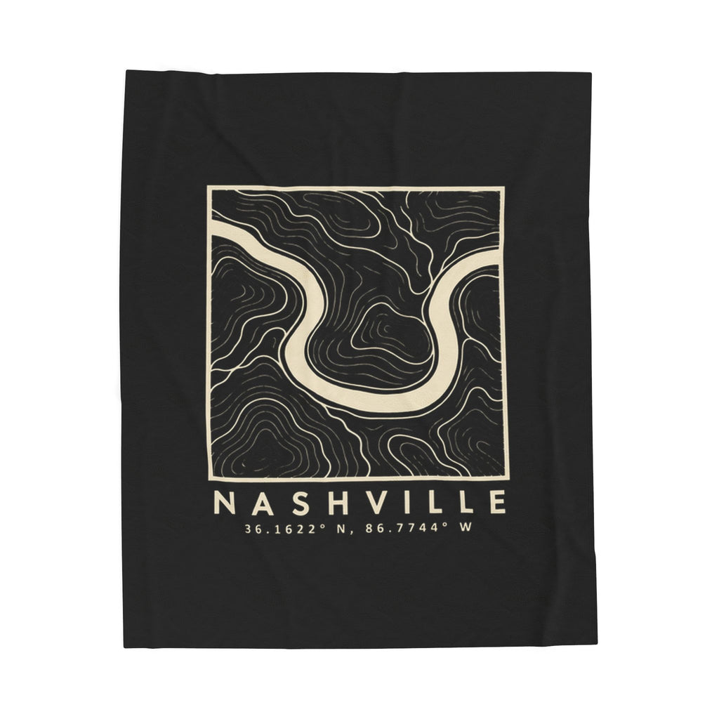 Nashville Topo Map Blanket (Black)
