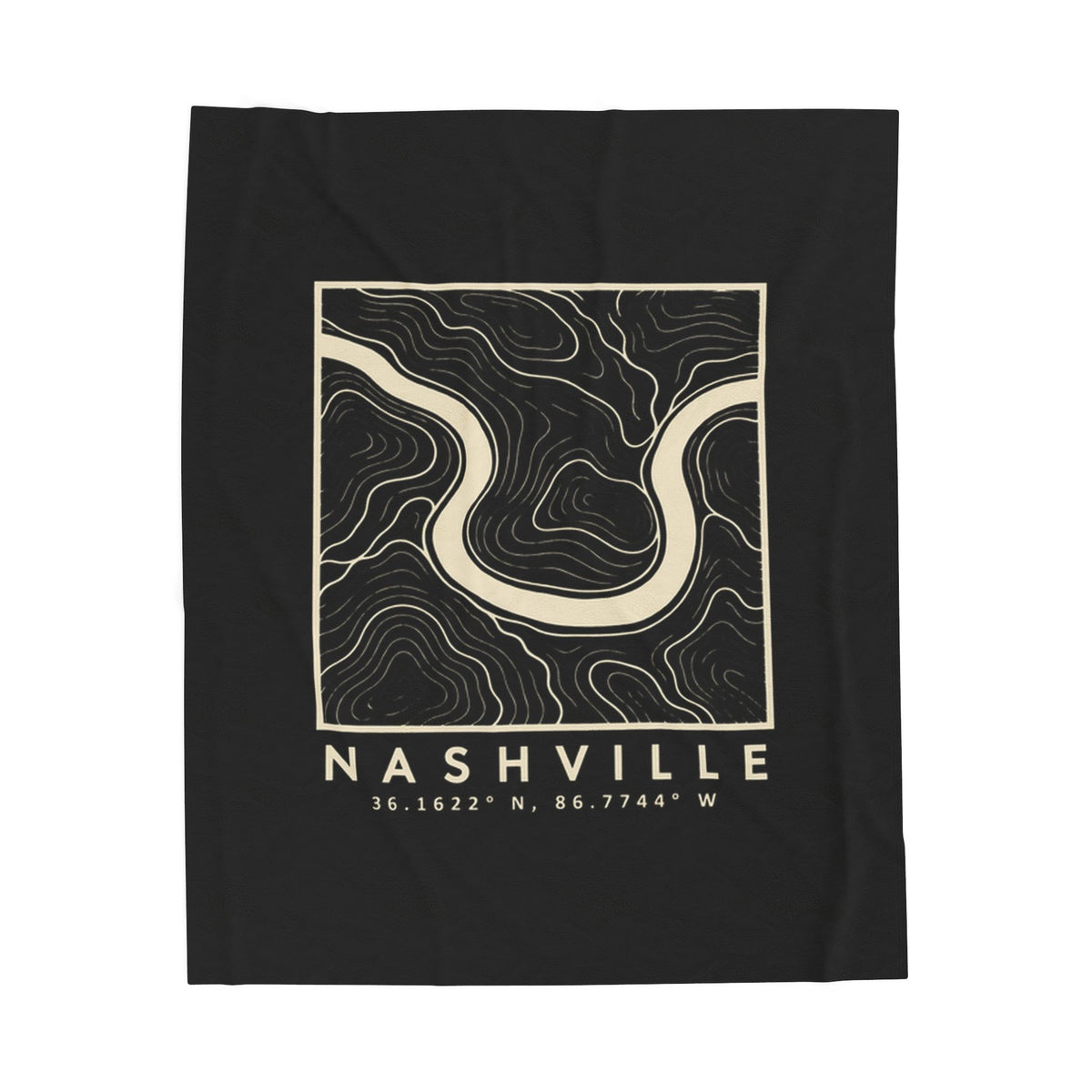 Nashville Topo Map Blanket (Black)