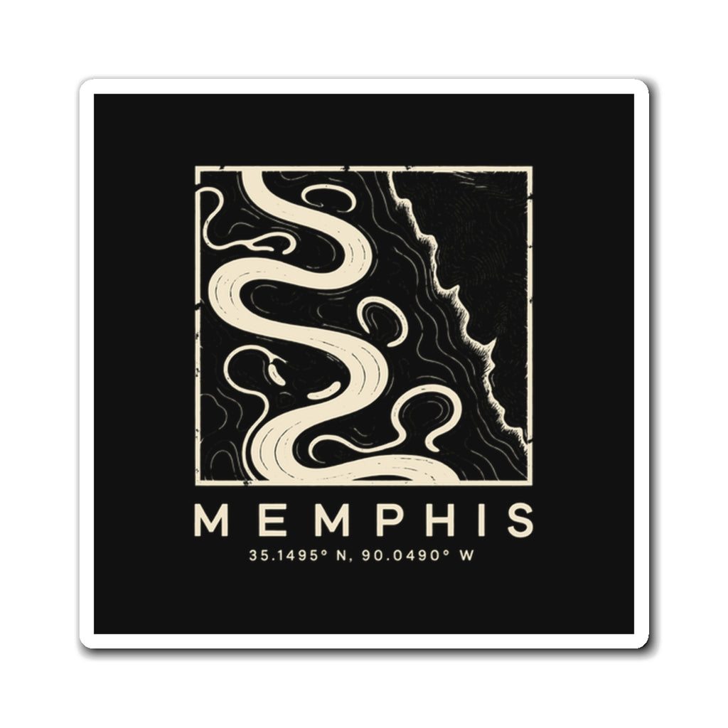 Memphis Topo Map Magnet (Black)