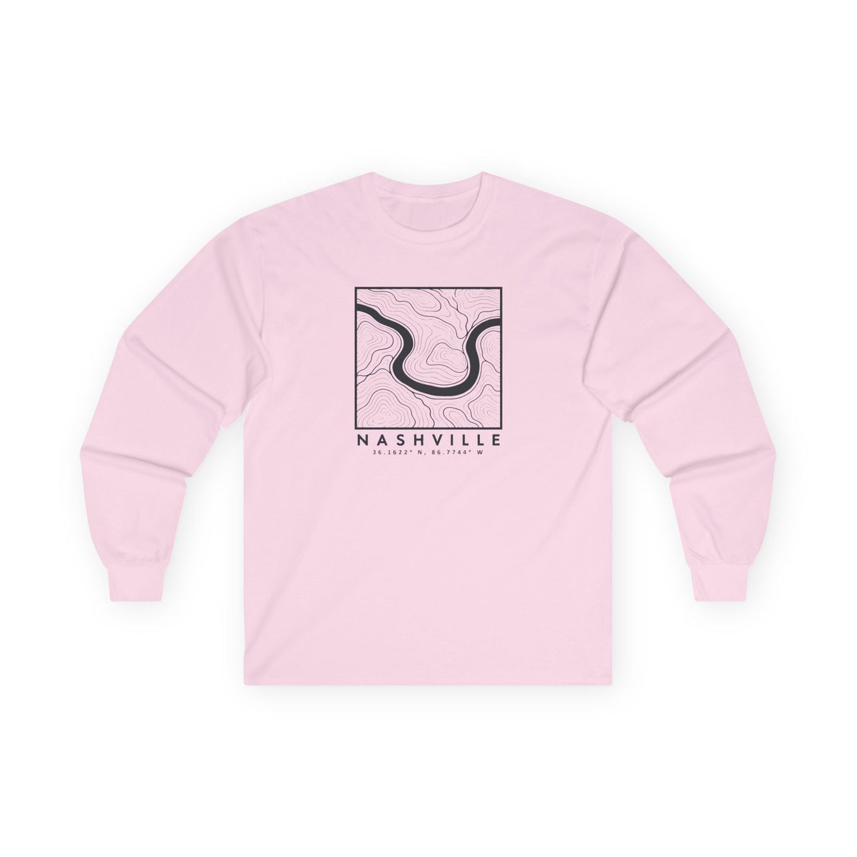 Nashville Topo Map Long Sleeve T-Shirt