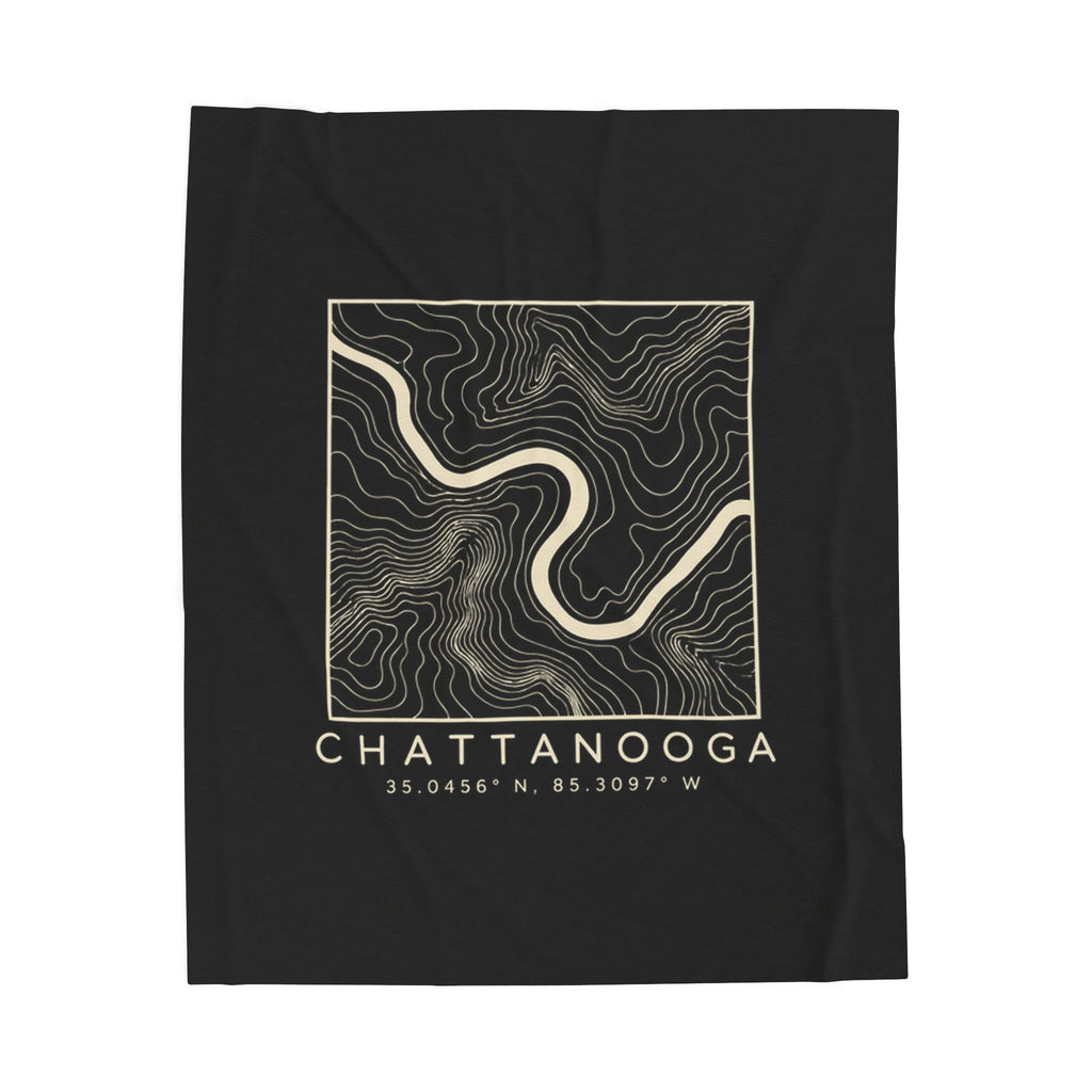 Chattanooga Topo Map Blanket (Black)