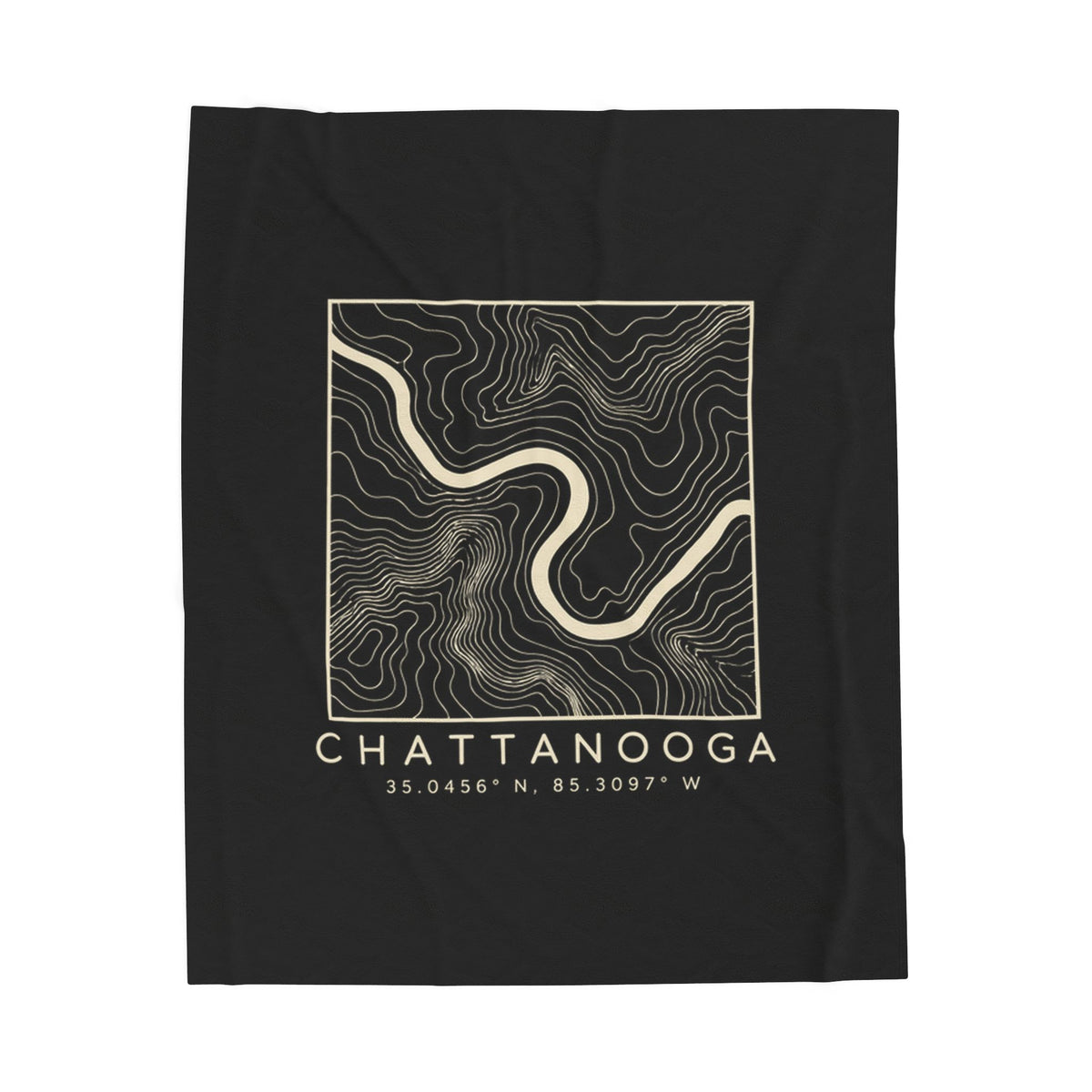 Chattanooga Topo Map Blanket (Black)