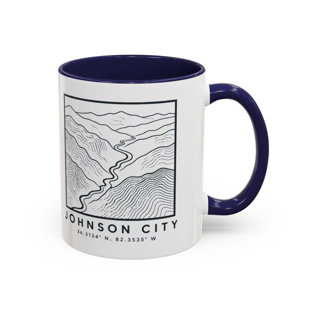 Johnson City Topo Map Accent Mug