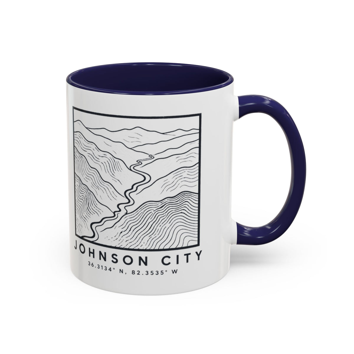 Johnson City Topo Map Accent Mug
