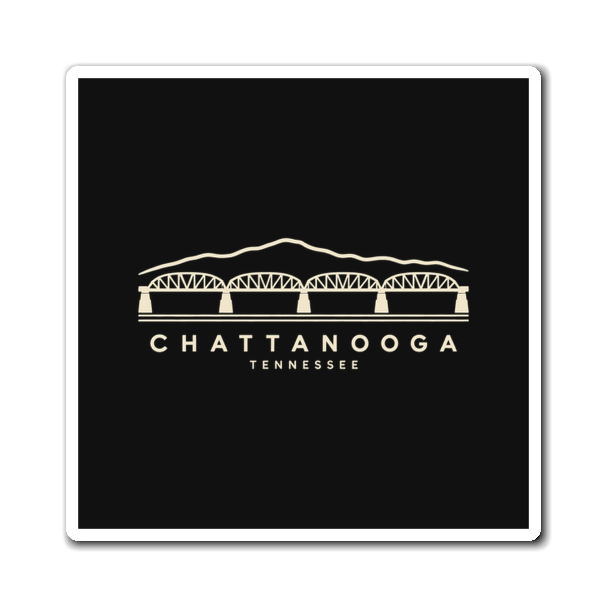 Chattanooga Walnut Street Bridge Magnet (Black)