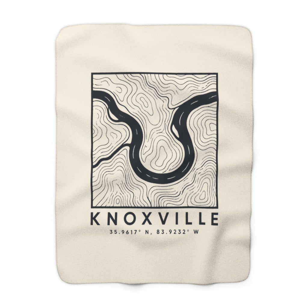 Knoxville Topo Map Sherpa Blanket
