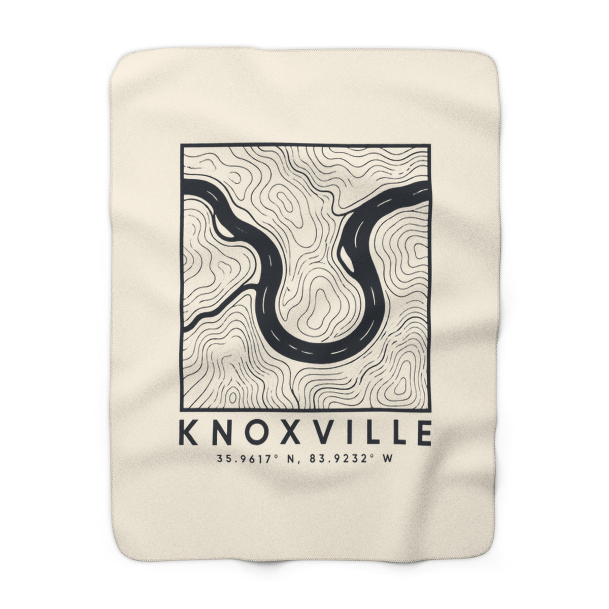 Knoxville Topo Map Sherpa Blanket