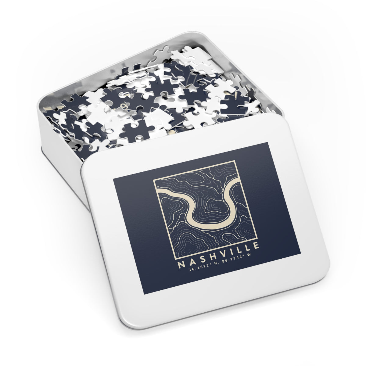Nashville Topo Map Puzzle (Navy)