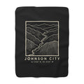 Johnson City Topo Map Sherpa Blanket (Black)