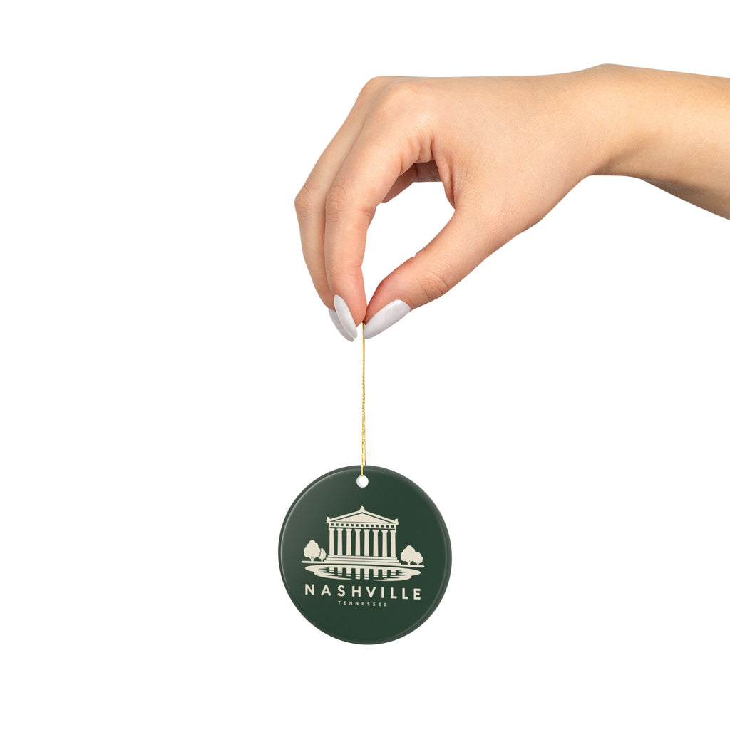 Nashville Parthenon Ornament (Forest Green)
