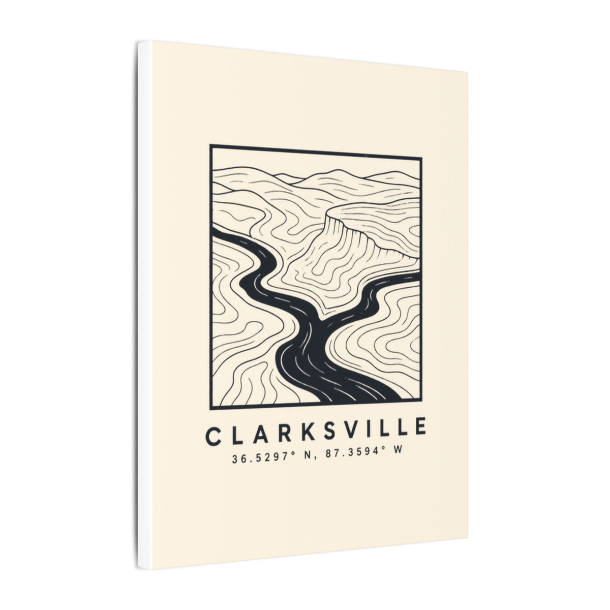 Clarksville Topo Map Canvas Print