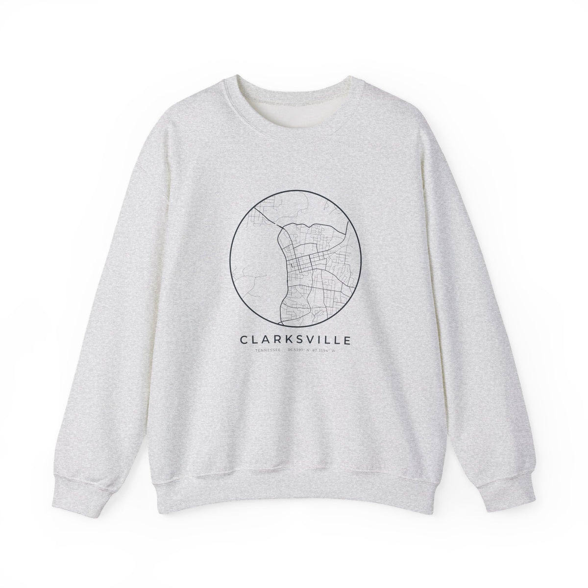 Clarksville Street Map Crewneck Sweatshirt