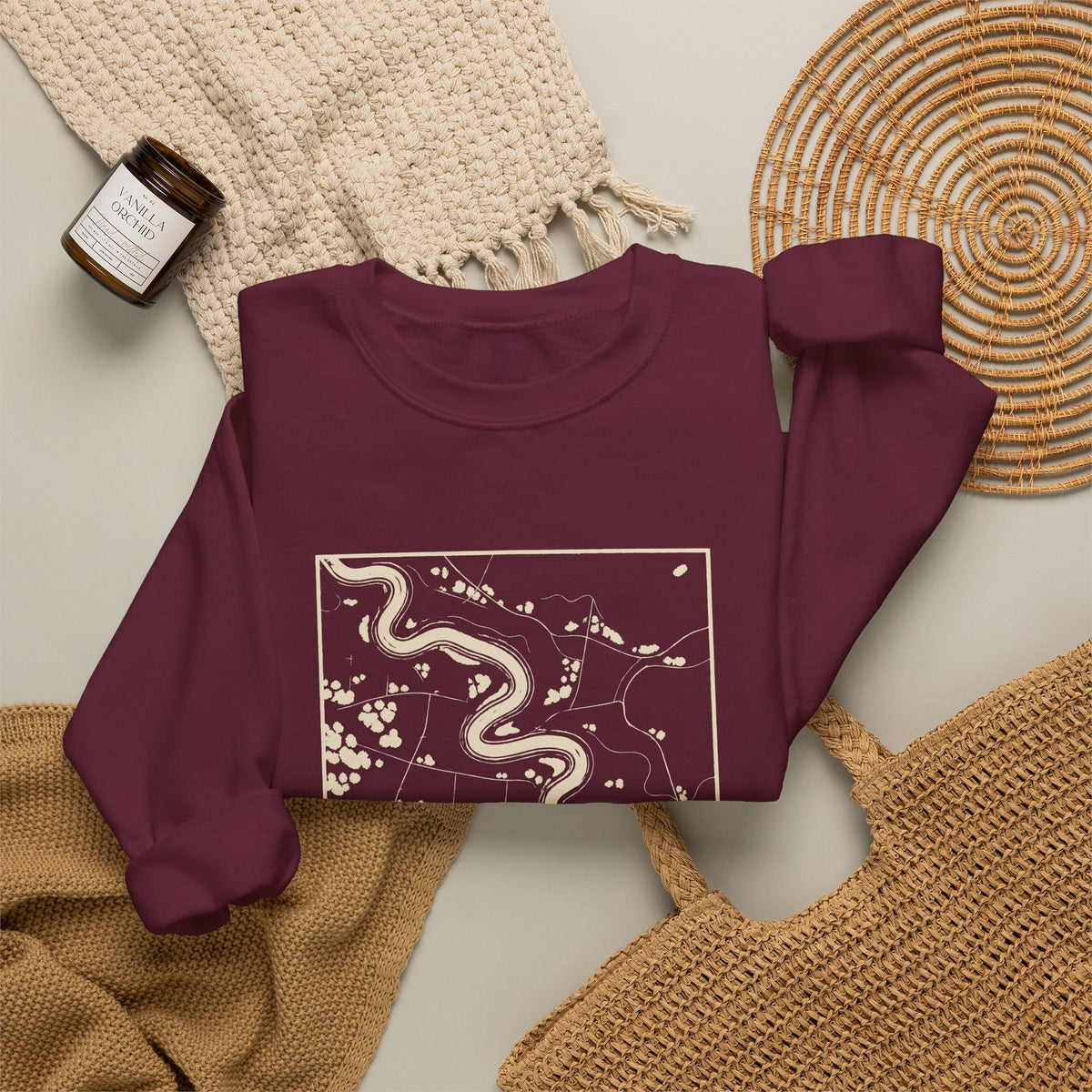 Murfreesboro Topo Map Crewneck Sweatshirt