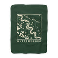 Murfreesboro Topo Map Sherpa Blanket (Forest Green)