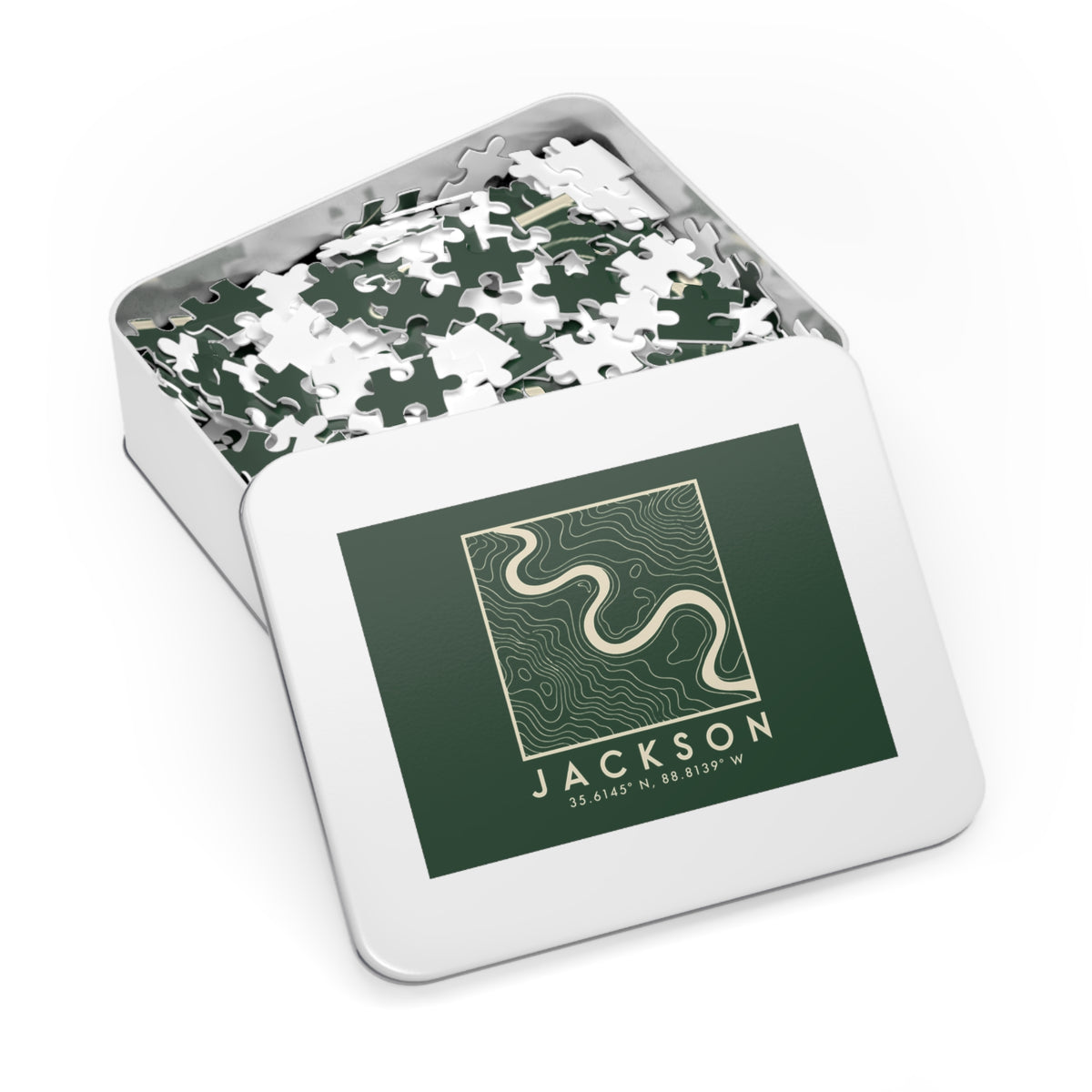 Jackson Topo Map Puzzle (Forest Green)