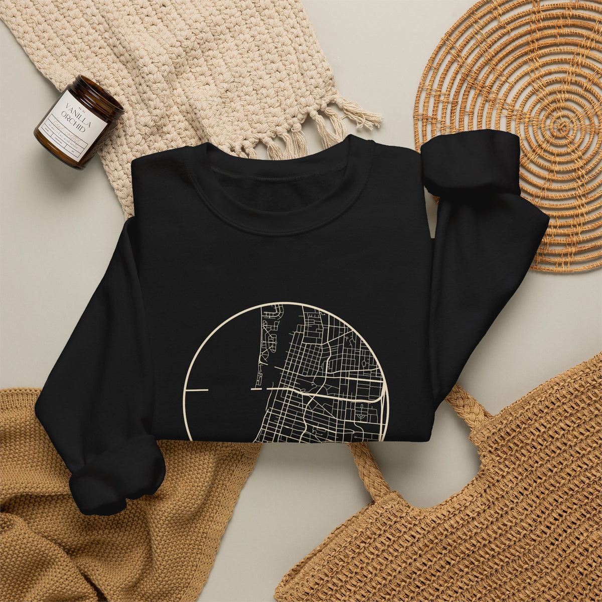 Memphis Street Map Crewneck Sweatshirt