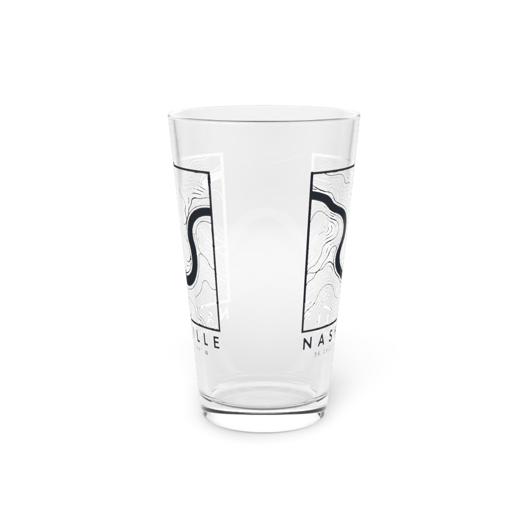 Nashville Topo Map Pint Glass
