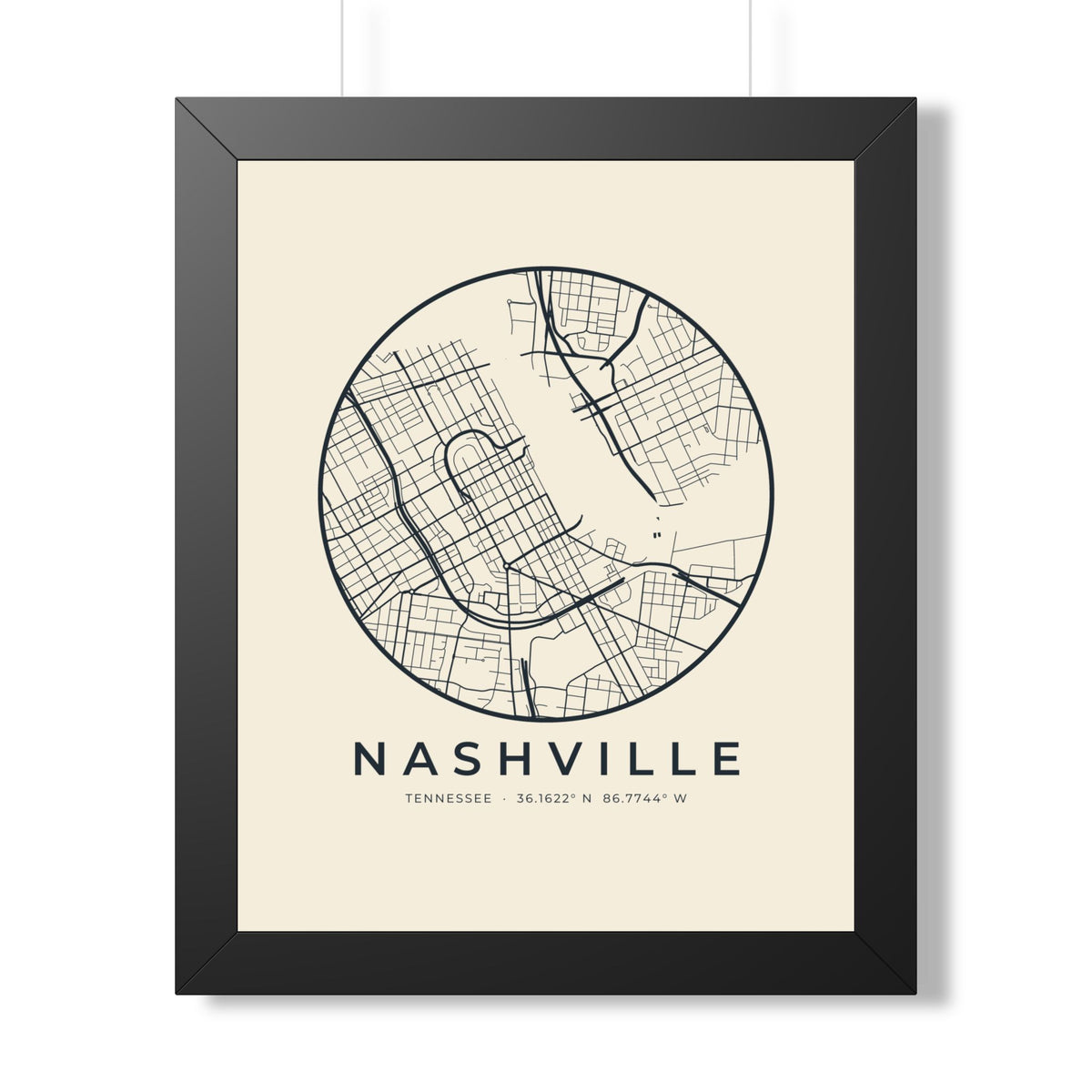 Nashville Street Map Framed Print