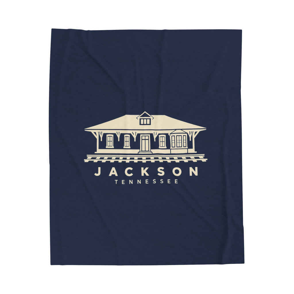 Jackson Train Depot Blanket (Navy)