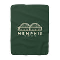 Memphis Hernando de Soto Bridge Sherpa Blanket (Forest Green)