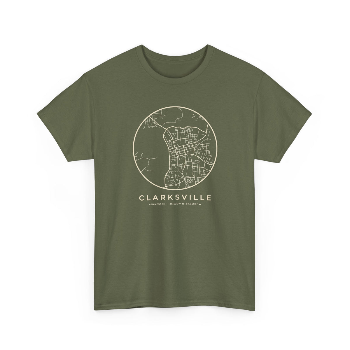 Clarksville Street Map T-Shirt
