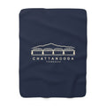 Chattanooga Walnut Street Bridge Sherpa Blanket (Navy)