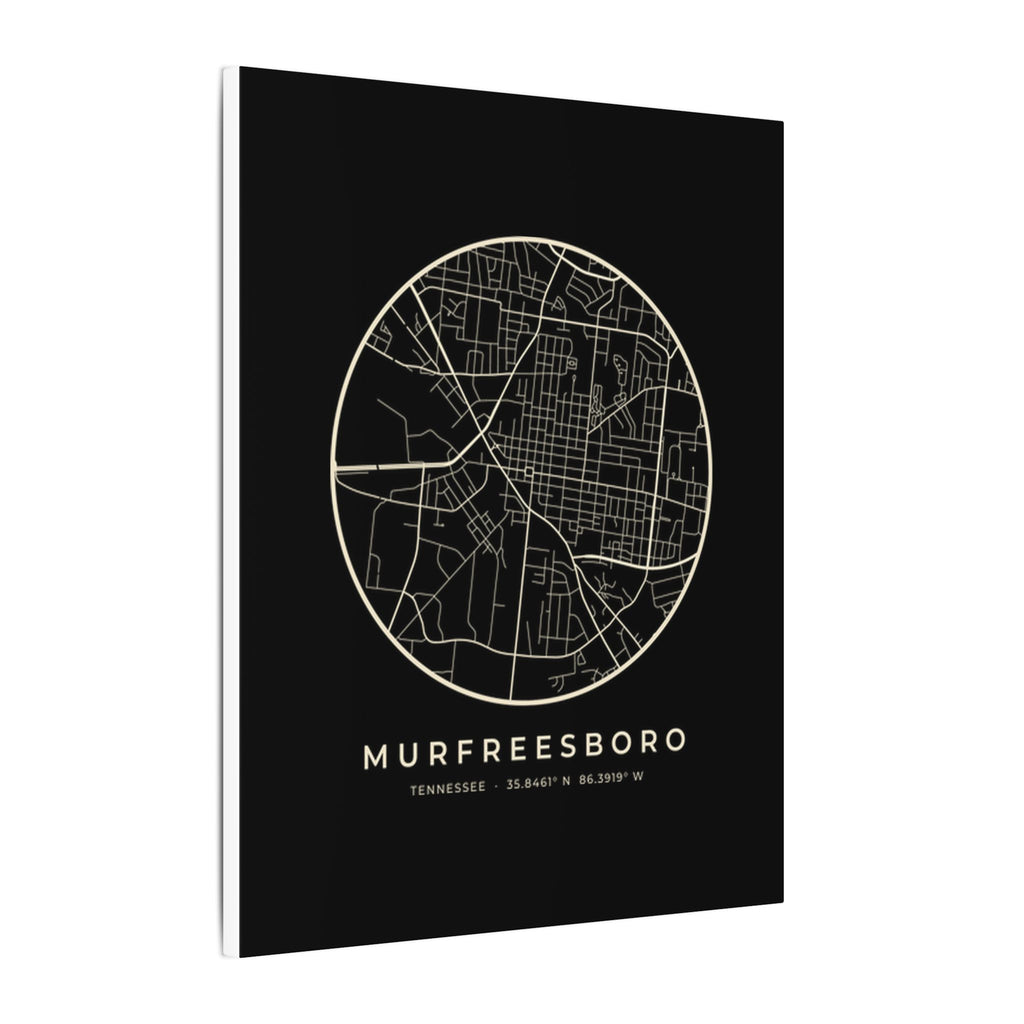 Murfreesboro Street Map Canvas Print (Black)