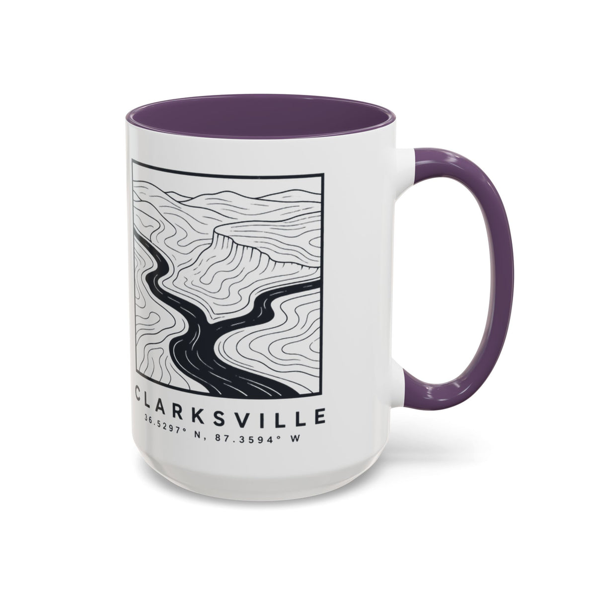 Clarksville Topo Map Accent Mug