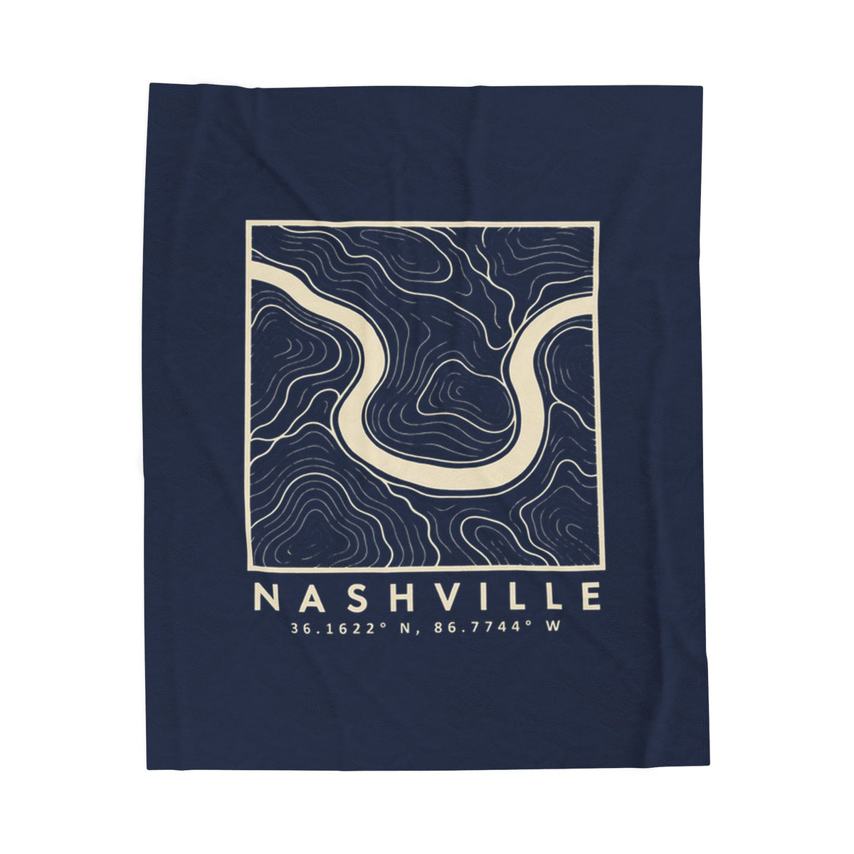Nashville Topo Map Blanket (Navy)