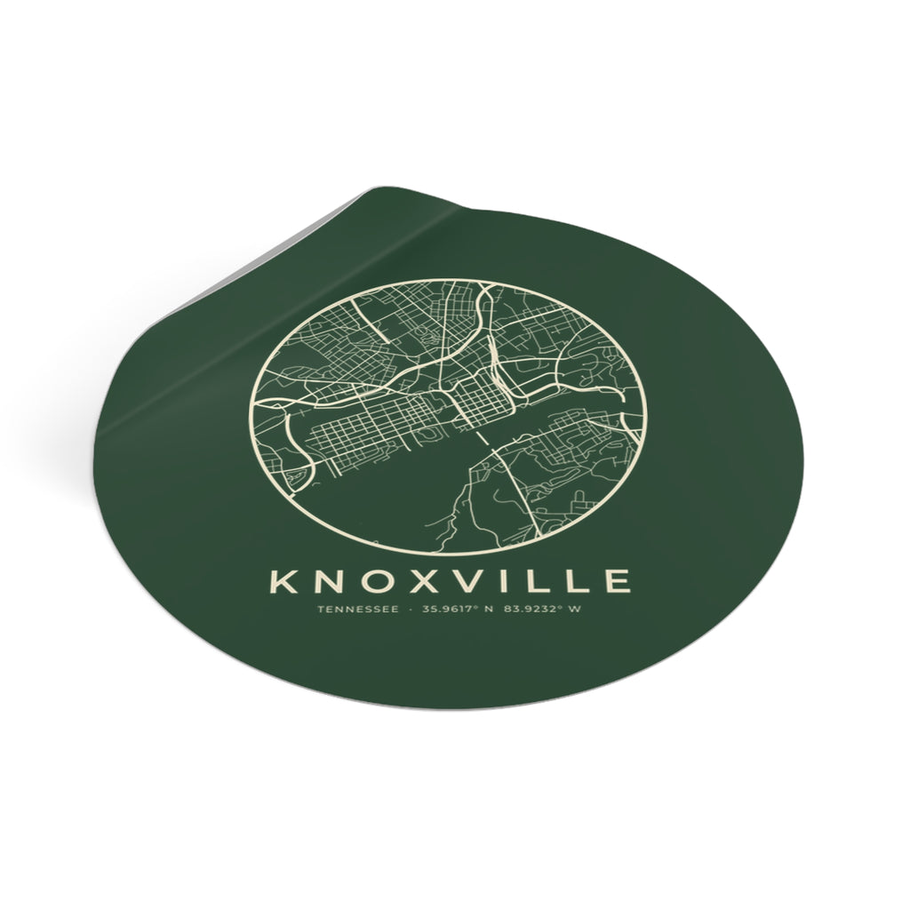 Knoxville Street Map Sticker (Forest Green)