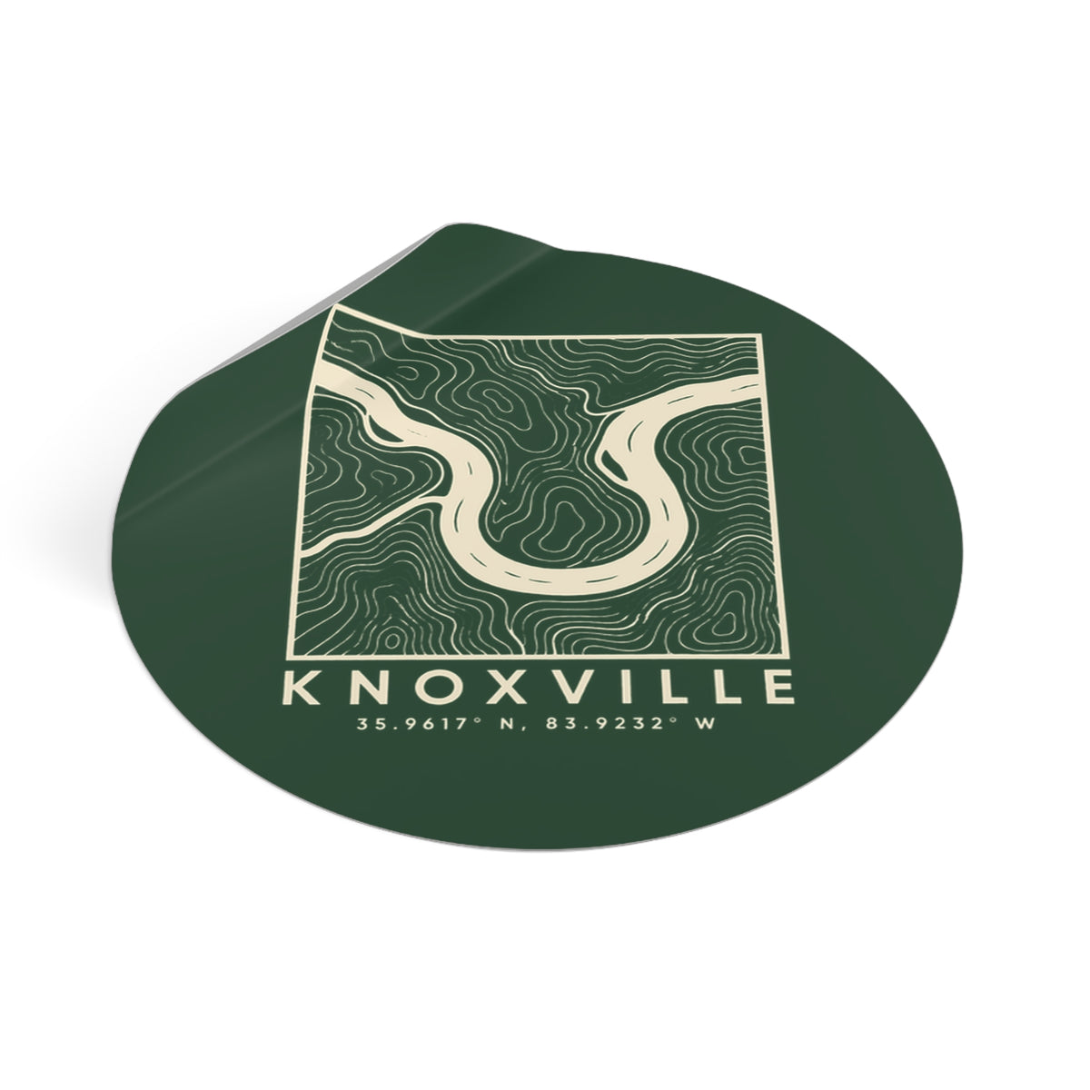Knoxville Topo Map Sticker (Forest Green)