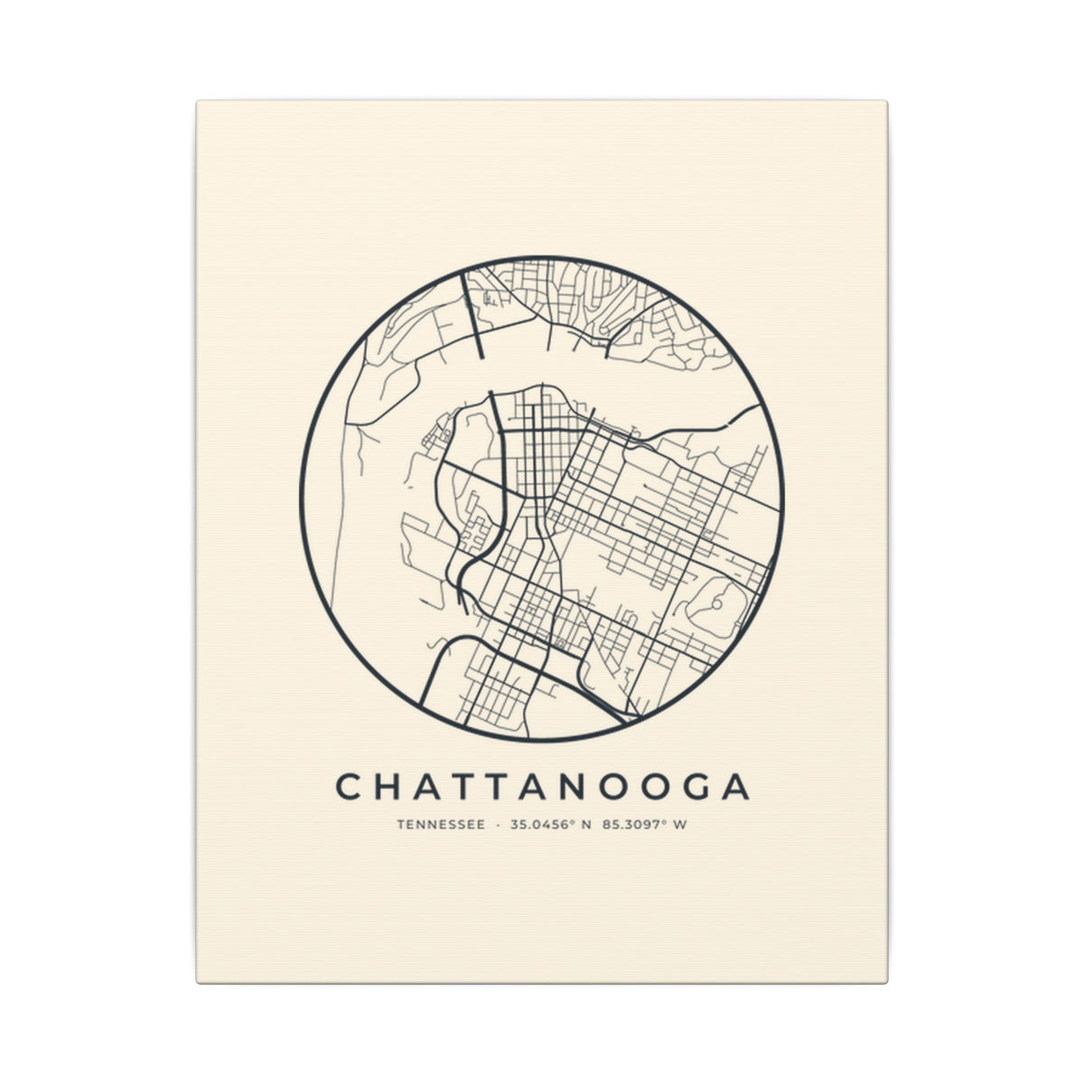 Chattanooga Street Map Canvas Print