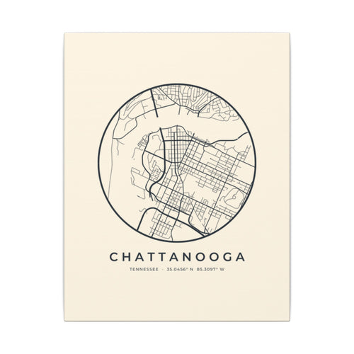 Chattanooga Street Map Canvas Print