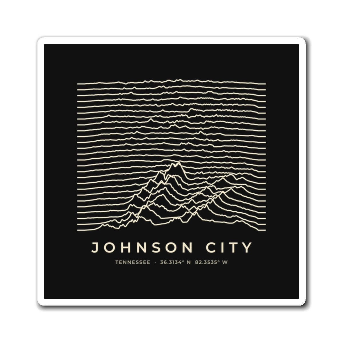 Johnson City Ridgeline Magnet (Black)