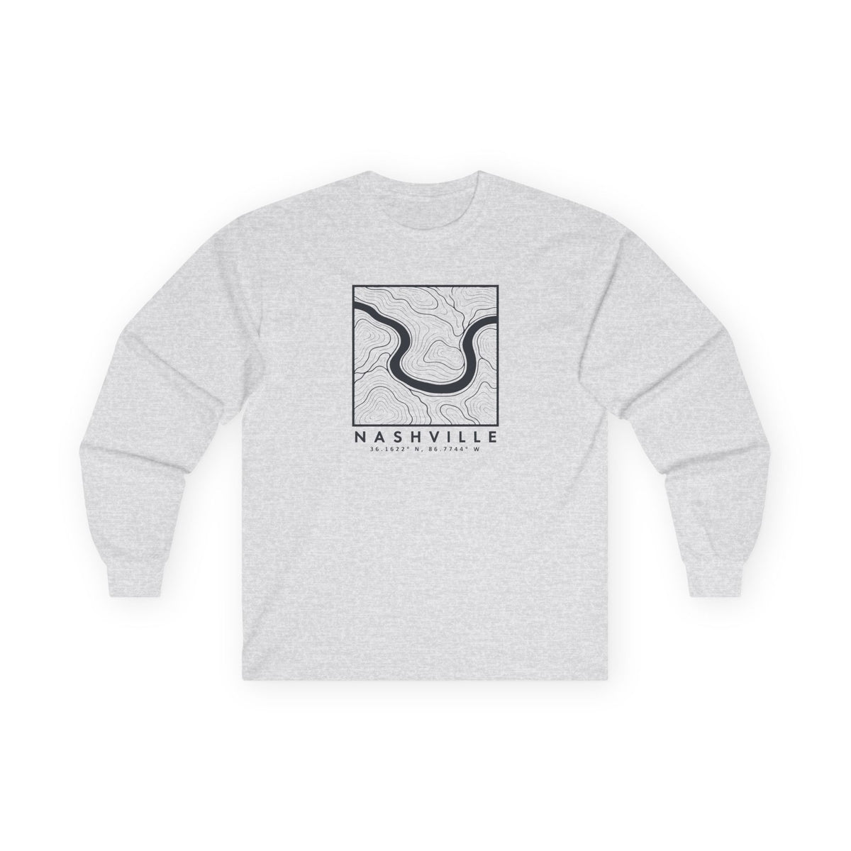 Nashville Topo Map Long Sleeve T-Shirt