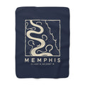 Memphis Topo Map Sherpa Blanket (Navy)