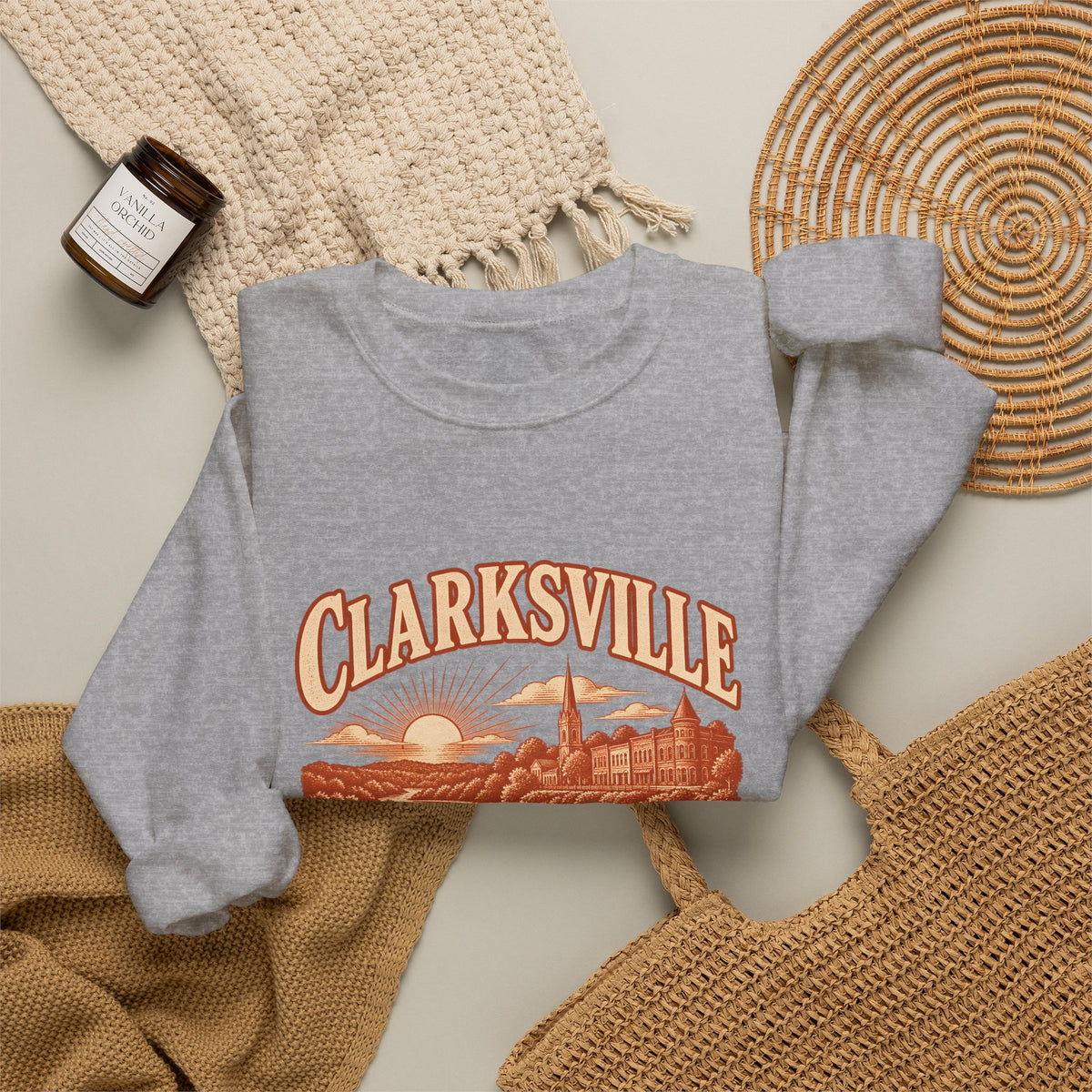 Clarksville Engraved Valley Crewneck Sweatshirt