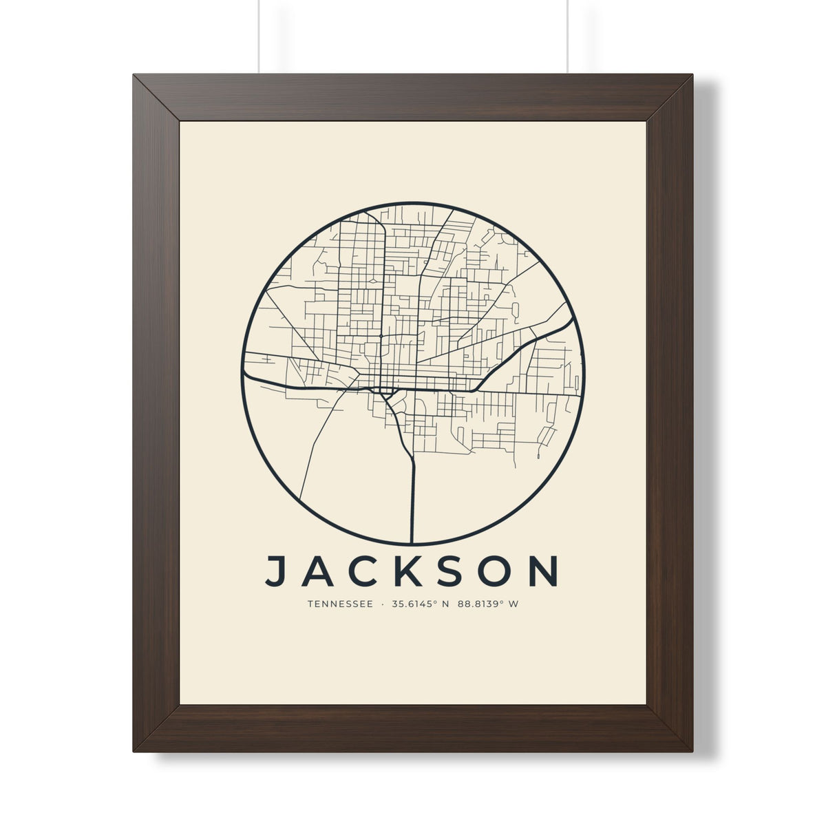 Jackson Street Map Framed Print