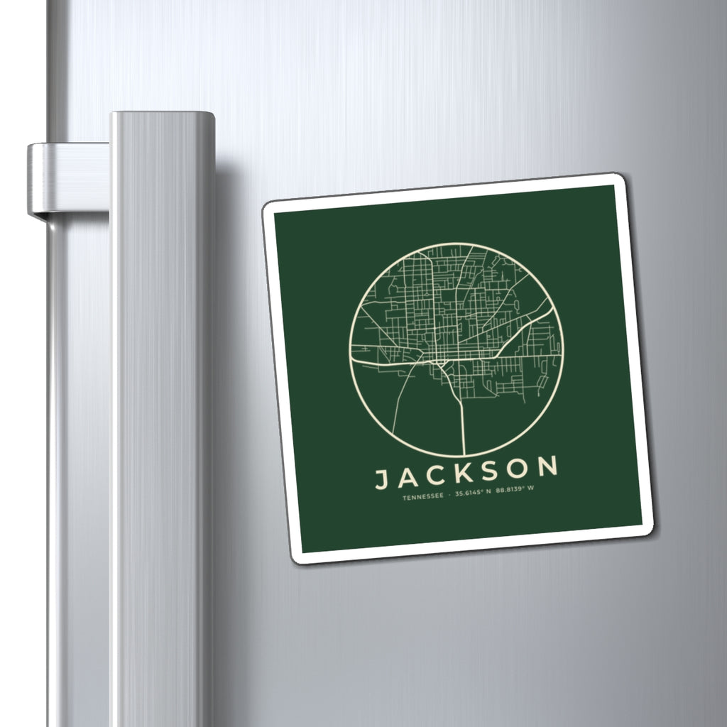 Jackson Street Map Magnet (Forest Green)