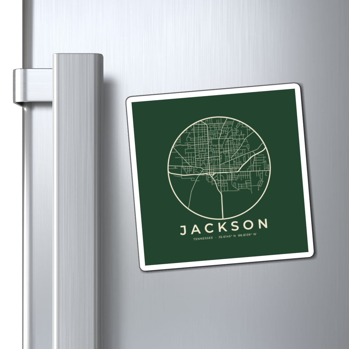 Jackson Street Map Magnet (Forest Green)
