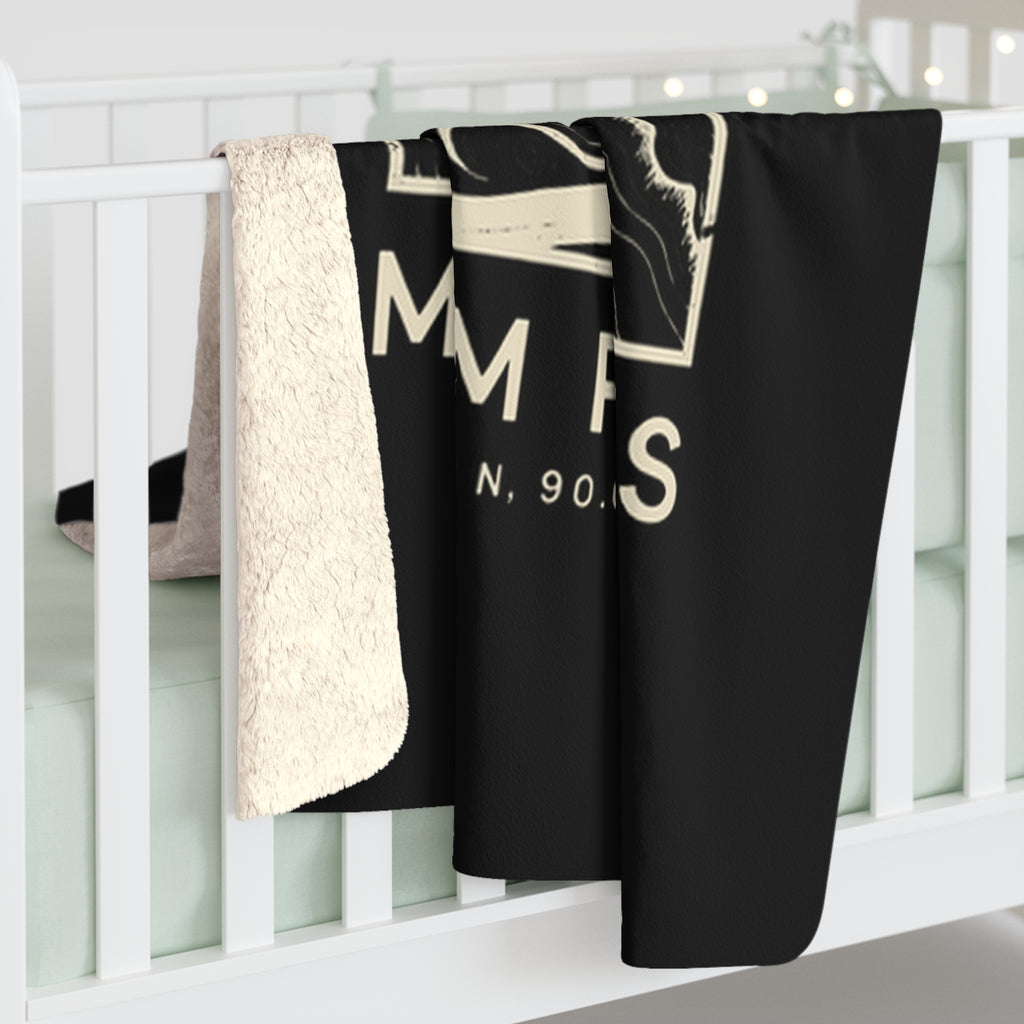 Memphis Topo Map Sherpa Blanket (Black)