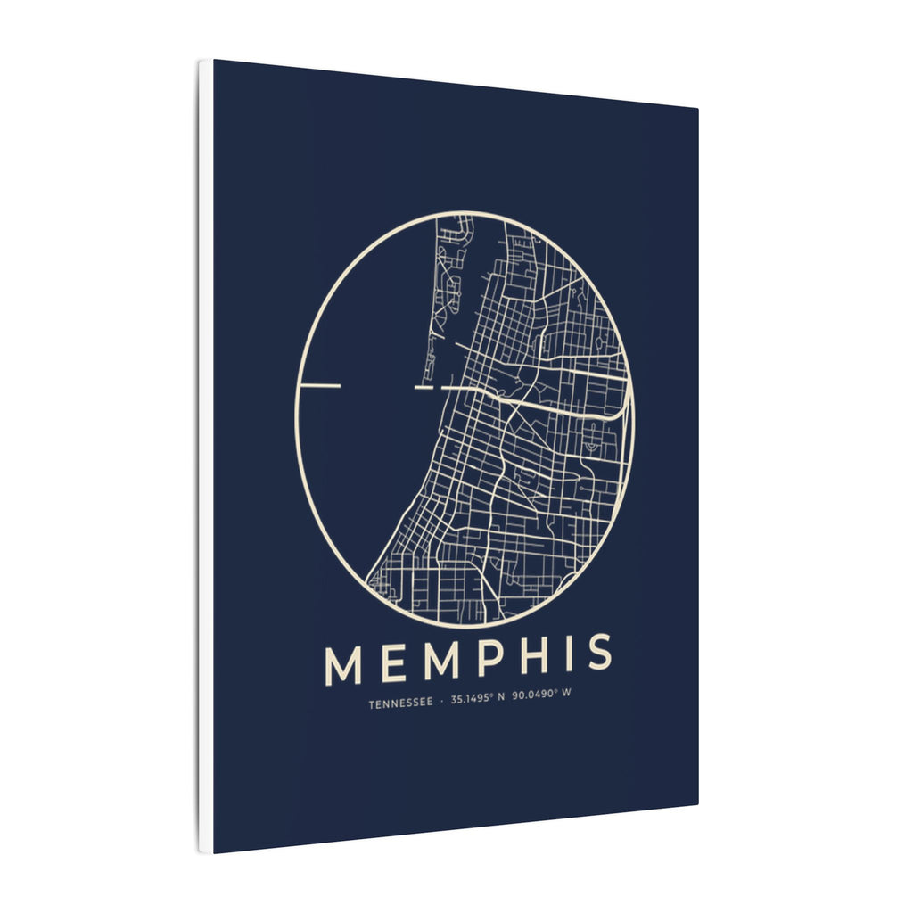 Memphis Street Map Canvas Print (Navy)