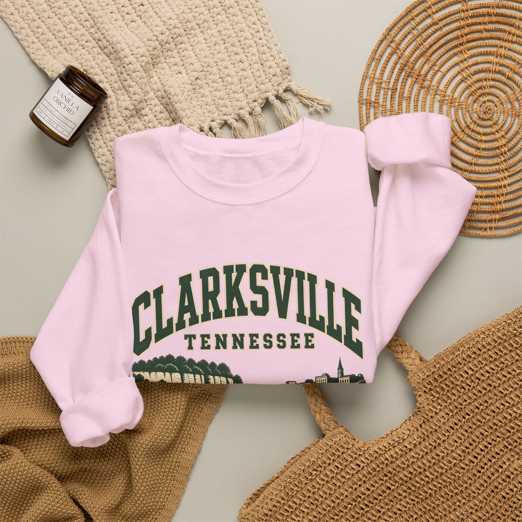 Clarksville Vintage Varsity Crewneck Sweatshirt