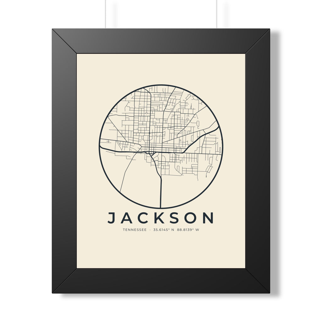 Jackson Street Map Framed Print