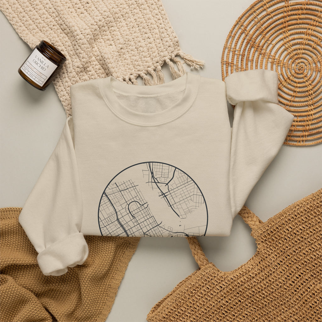 Nashville Street Map Crewneck Sweatshirt